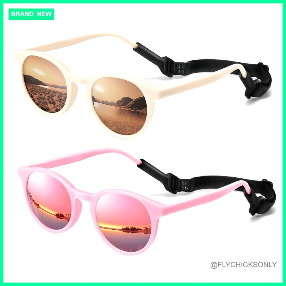 Flexible Polarized Sunglasses for Toddlers with UV Protection Strap
